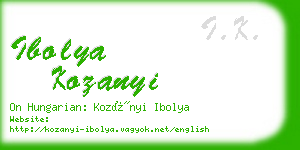 ibolya kozanyi business card